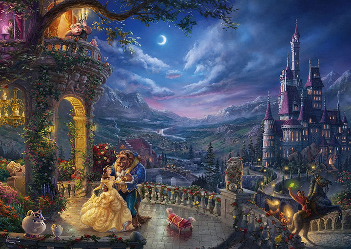 Puzzle Schmidt Thomas Kinkade: Disney The Beauty and the Beast Dancing in the Moonlight 1000 elementów (4001504594848) - obraz 2