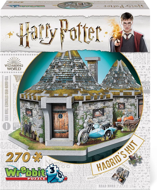 3D Пазл Wrebbit Harry Potter: Hagrid's Hut 270 елементів (0665541005121) - зображення 1