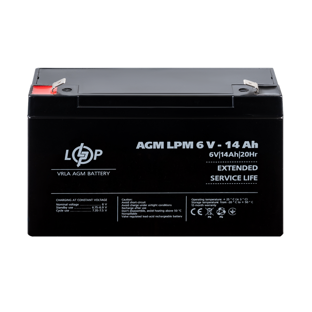 Акумулятор AGM LogicPower LPM 6-14 AH - зображення 2