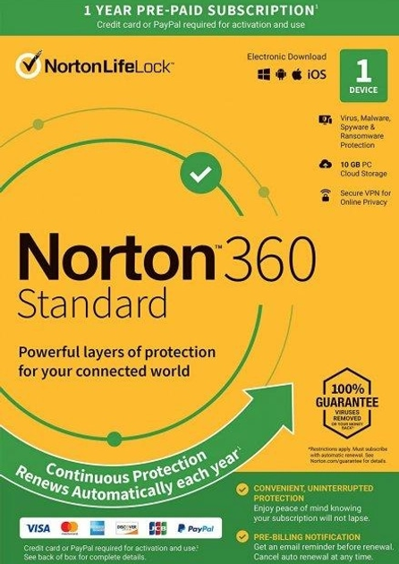 Антивирус Norton 360 STANDARD 1 год (21409391) - изображение 1