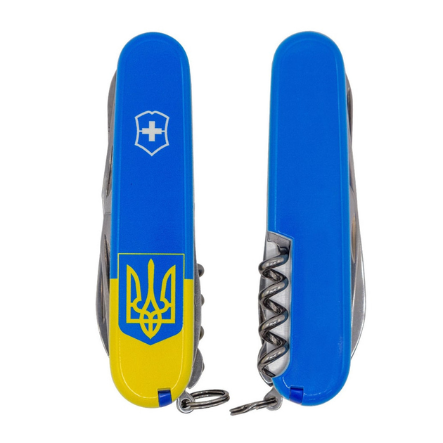 Нож Victorinox Huntsman Ukraine 91 мм Герб на прапорі вертикальний (1.3713.7_T3030p) - изображение 1