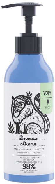Шампунь Yope натуральний для жирного волосся оливкове дерево, білий чай і базилік 300 мл (5900168907683) - зображення 1