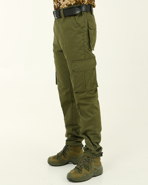 Мужские брюки-карго повседневные, штаны карго хаки ткань канвас 46 - изображение 2