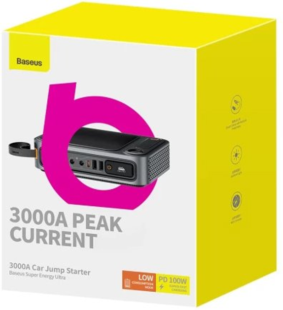 Powerbank / Rozrusznik Baseus Super Energy Ultra Jump Starter 3000 A Cluster Black (C00251400111-00) - obraz 7