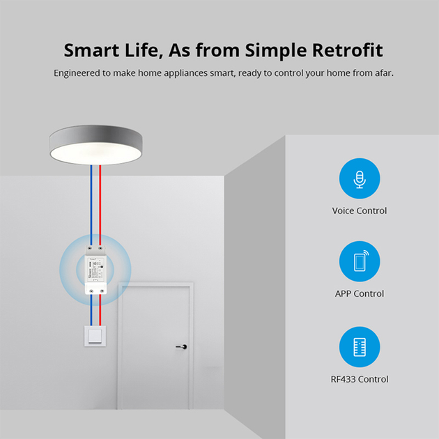 Inteligentny Wi-Fi przełącznik Sonoff c RF 433 mHz (M0802010002) - obraz 6