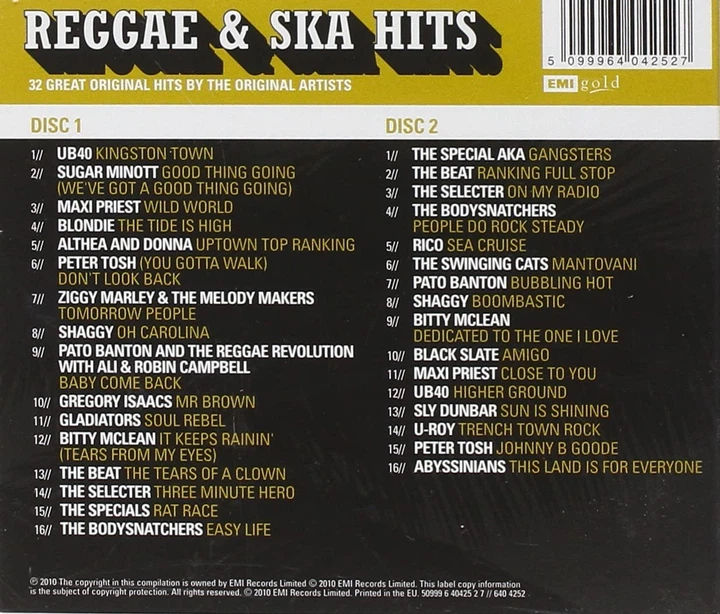 Музичний CD диск Various - Ultimate Reggae & Ska Hits 2cd (Фірмовий) - изображение 2