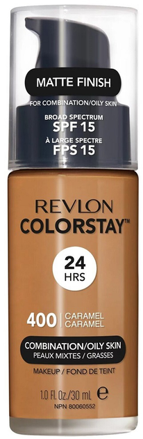 Тональна основа Revlon ColorStay Makeup SPF15 для комбінованої та жирної шкіри 400 Caramel 30 мл (309974700177) - зображення 1