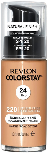Тональна основа Revlon ColorStay Makeup for Normal/Dry Skin SPF20 для нормальної та сухої шкіри 220 Natural Beige 30 мл (309974677059) - зображення 1