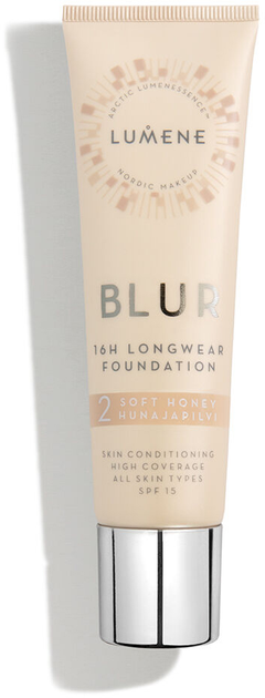 Podkład matujący Lumene Blur 16h Longwear SPF15 wygładzający 2 Soft Honey 30 ml (6412600834659) - obraz 1