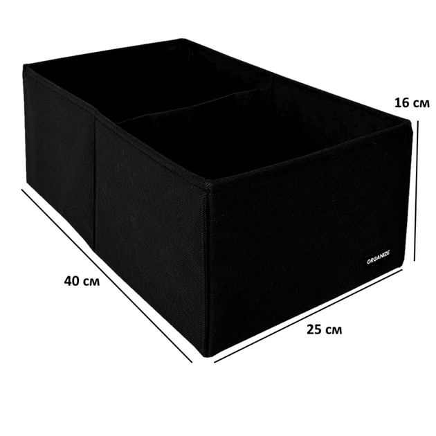 Кофр для вертикального зберігання на два відділи HY-2V-black (Чорний) - Фото 3 Кофр для вертикального зберігання на два відділи HY-2V-black (Чорний) - зображення 3