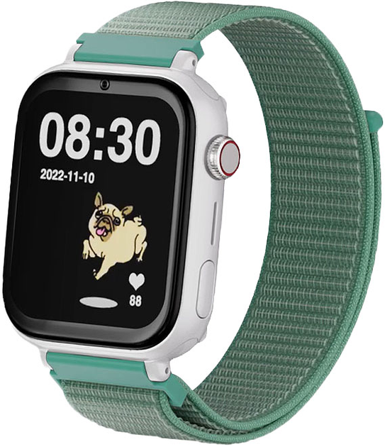 Smartwatch SaveFamily Biały + Miętowo-zielony pasek z tkaniny SF-SW+B.CTVM (8495390778332) - obraz 1