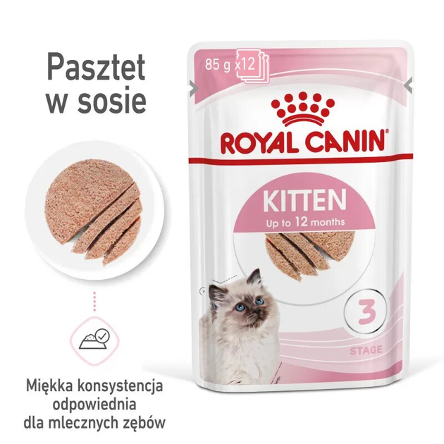 Mokra karma Royal Canin Kitten Instinctive Pasztet dla kociąt do 12 miesiąca życia 12 x 85 g (9003579003831) - obraz 2