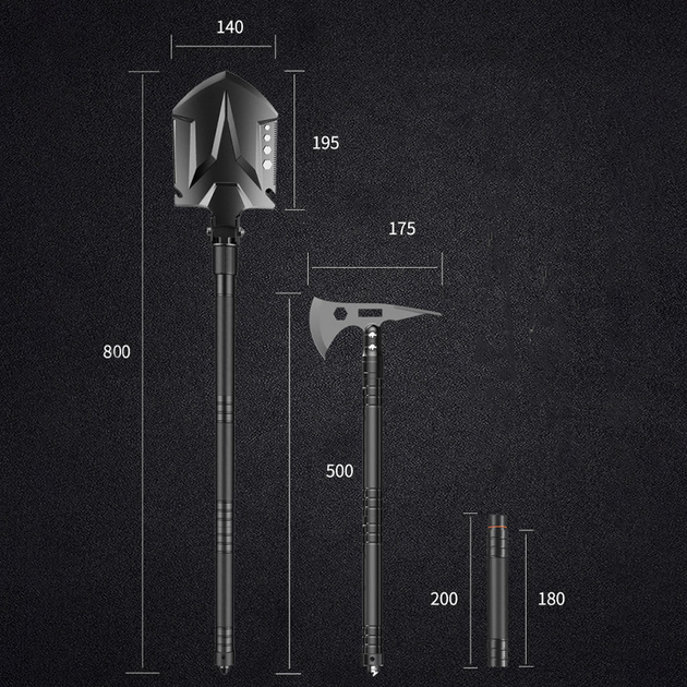 Многофункциональный набор YUANTOOSE TL1-F4 лопата, топор, ложка, вилка, нож походный - изображение 1