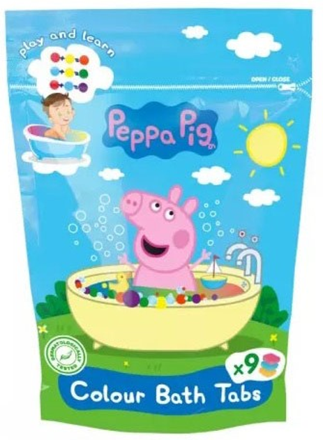 Таблетки для ванни Peppa Pig Bath Bombs and Tabs фарбувальні 144 г (5903957303550) - зображення 1