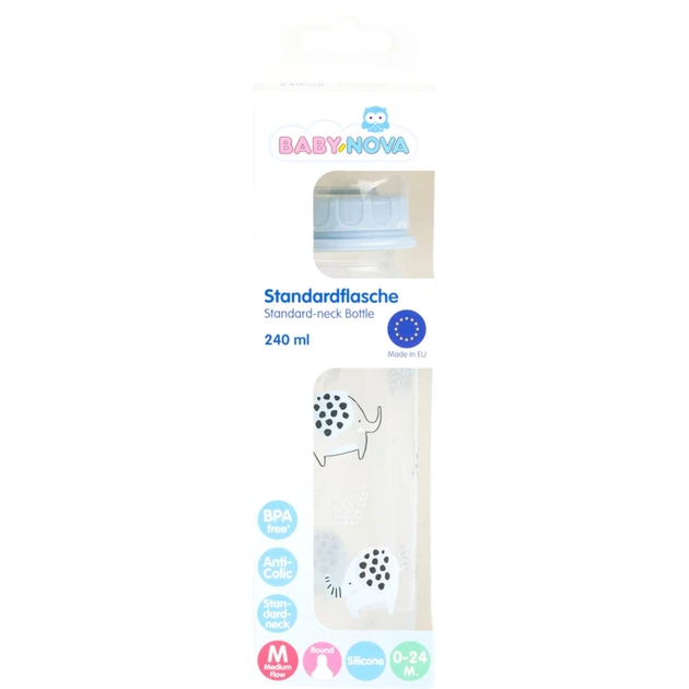 Пляшечка для годування Baby-Nova пластикова Decoration Blue 240 мл (3960065) - зображення 2