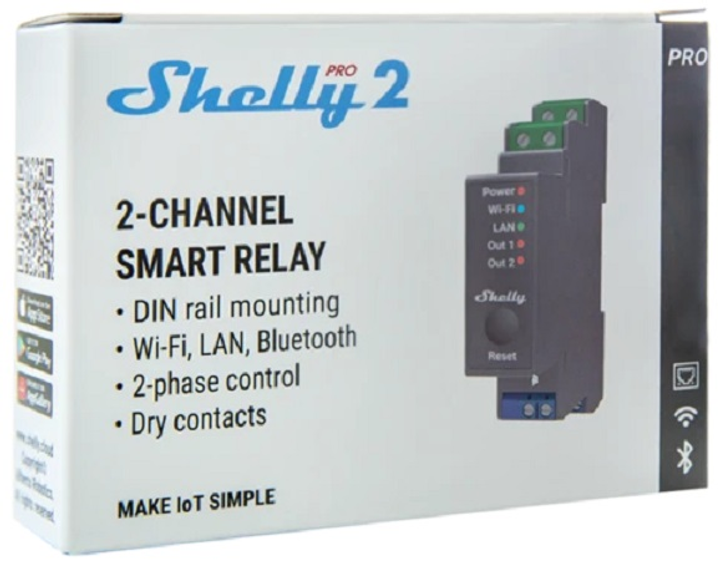 Розумне реле Shelly Pro 2 (3800235268025) - зображення 3