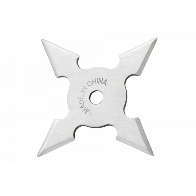 Метальна 4 кінечна зірка сюрікен з надійною та пластичною сталлю 004 - зображення 1