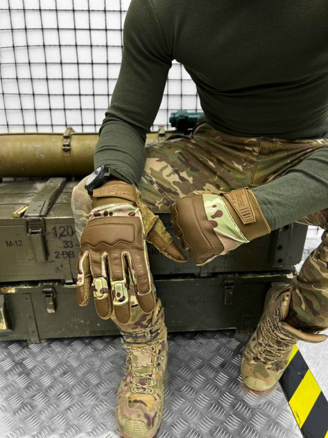 Тактичні рукавички Wallizard Tactical Стрілецькі Мультикам XL - зображення 1