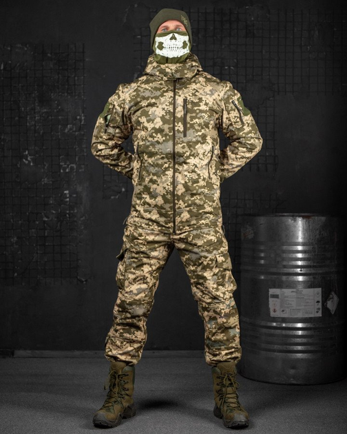 зимовий тактичний костюм софтшел піксель jumper XXL - зображення 1