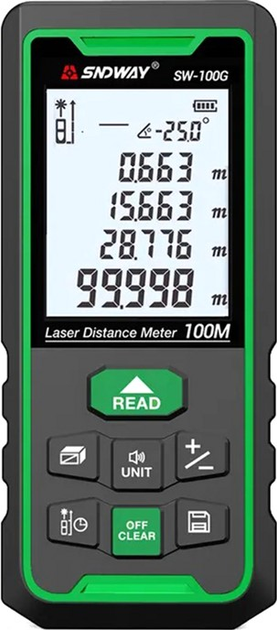 Лазерний далекомір Sndway SW-100G 100 м – фото, відгуки, характеристики ...