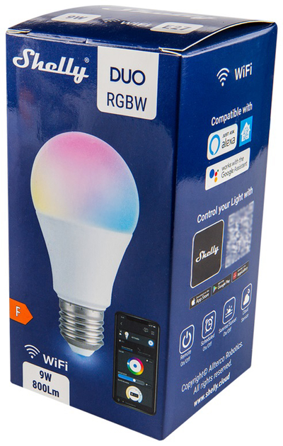 Inteligentna Wi-Fi żarówka Shelly "Duo RGBW" LED ściemnialna 9 W (3800235262306) - obraz 2