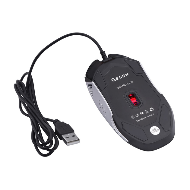 Мышка Gemix W100 USB Black/Gray + игровая поверхность (W100Combo) - изображение 8
