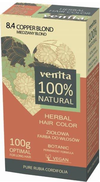 Фарба для волосся Venita Herbal Hair Colour 8.4 Мідний блонд 100 г (5902101519731) - зображення 1