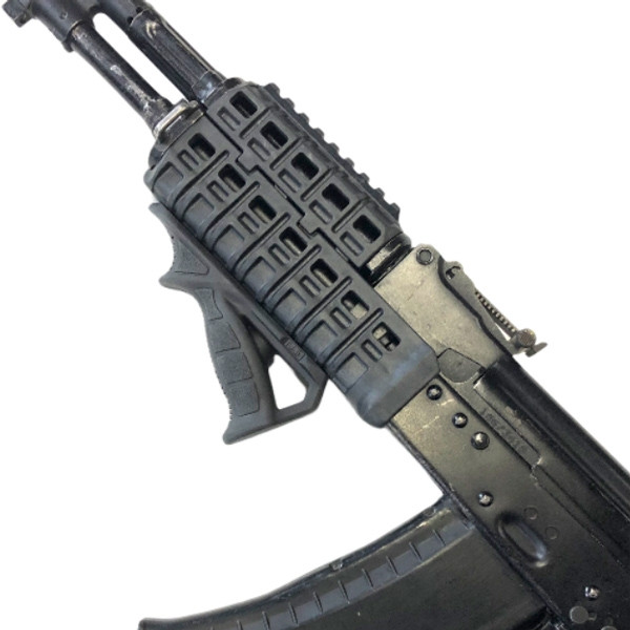 Цівка на АК 47/74 DLG TACTICAL (DLG-136) колір Чорний, планка picatinny з кріпленням M-LOK - зображення 1