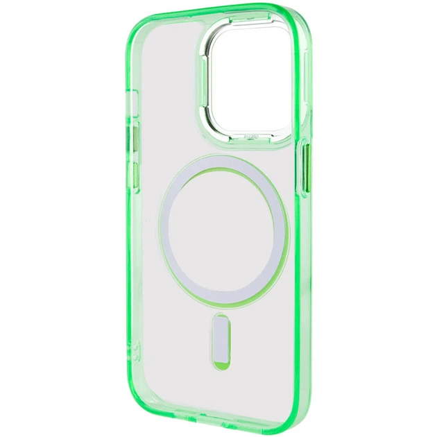 Противоударный Чехол TPU Iris with MagSafe для Apple iPhone 14 Pro (6.1") Салатовый - изображение 4
