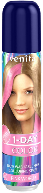Фарба-спрей для волосся Venita 1-Day Color Рожевий світ 50 мл (5902101515115) - зображення 1
