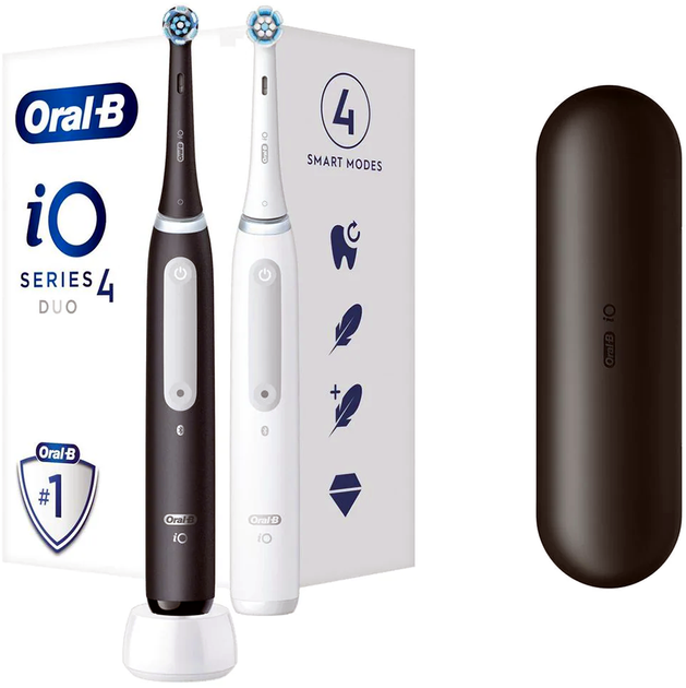 Набір електричних зубних щіток Oral-B iO4 Duo Black UCB and White SC (4210201414742) - зображення 2