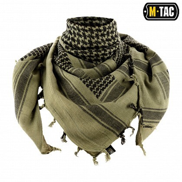 Тактический шарф Шемаг плотный M-Tac цвет Олива Foliage Green/Black, куфия Арафатка всу хлопок, 40908007 - изображение 1