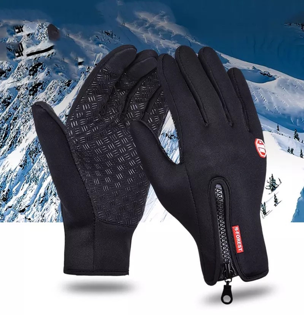 Тактические перчатки зимние спортивные сенсорные Windstopper S Black - изображение 2