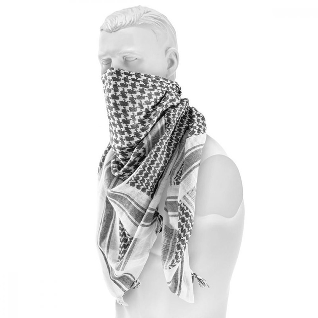 Арафатка шарф-шемаг Mil-Tec Бавовна One Size 110x110см Чорно-Біла M-T (12613000) - зображення 2