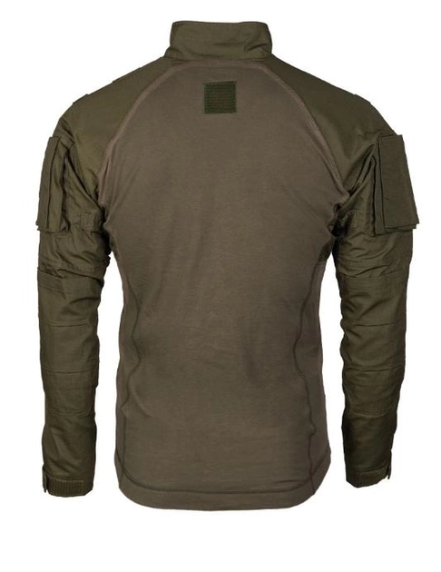 Рубашка мужская Mil-Tec M-T из 100% хлопка с сетчатыми вставками из полиэстера высокий воротник-стойка регулируемые манжеты рукава на липучках петли на плечах для шевронов 3XL Олива - изображение 2
