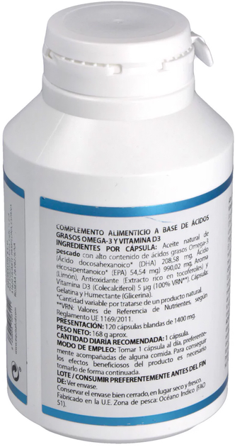 Жирні кислоти Equisalud Omega 3 Salud Osea 1000 Mg 120 капсул (8436003023111) - зображення 2