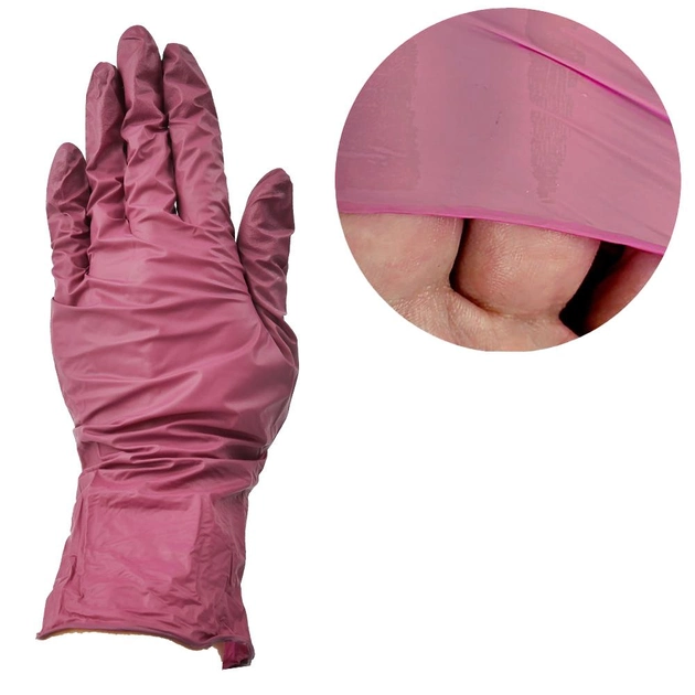 Перчатки нитриловые MediOk без талька RUBY S бордовые (0308243) - изображение 1
