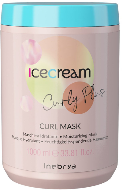 Maska Inebrya Ice Cream Curly Plus nawilżająca do włosów kręconych i falowanych 1000 ml (8008277263700) - obraz 1