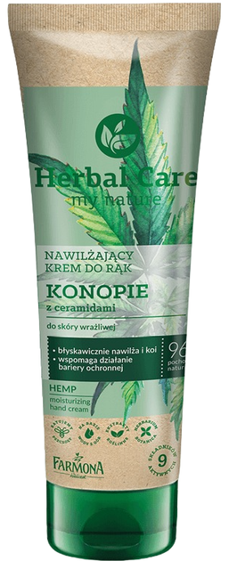 Krem do rąk Farmona Herbal Care nawilżający Konopie z Ceramidami 100 ml (5900117972915) - obraz 1