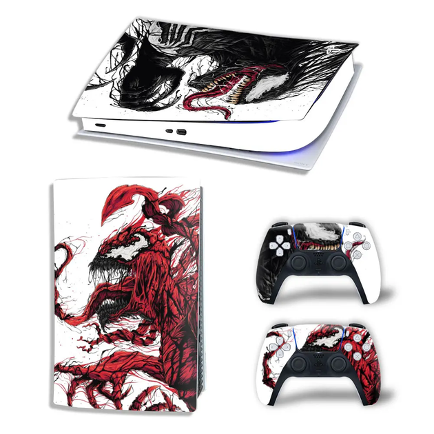 Виниловая наклейка для Sony PlayStation PS5 Venom Two Red/Black ink 360 - Фото 1 Виниловая наклейка для Sony PlayStation PS5 Venom Two Red/Black ink 360 - изображение 1