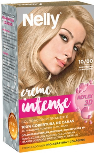 Farba kremowa do włosów z utleniaczem Nelly Creme Intense Tint 10 Platinum Blonde 60 ml (8411322221097) - obraz 1