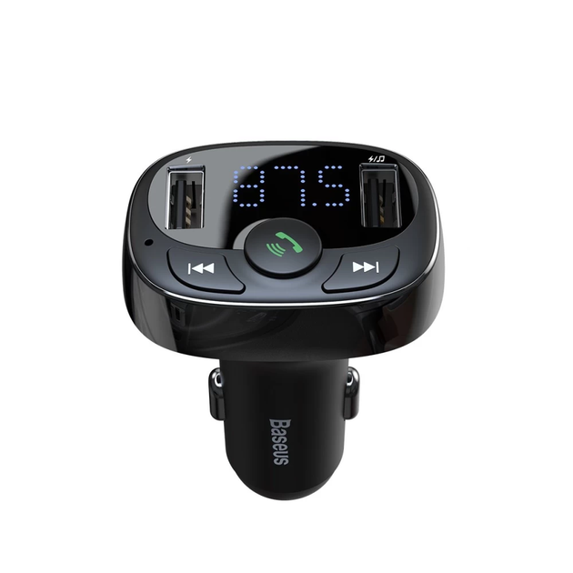 АЗП з FM-модулятором Baseus T Shaped S-09A Car Bluetooth MP3 Player (Standard Edition) Black (CCMT000001) - Фото 1 АЗП з FM-модулятором Baseus T Shaped S-09A Car Bluetooth MP3 Player (Standard Edition) Black (CCMT000001) - зображення 1