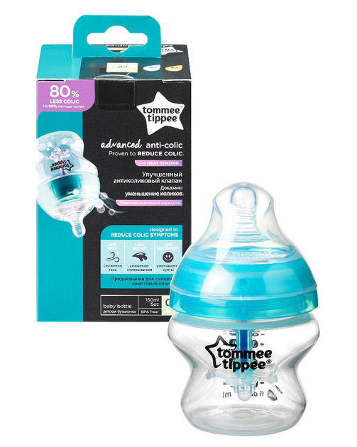 Butelka Tommee Tippee Closer To Nature antykolkowa 0 m+ 150 ml (5010415224057) - obraz 1