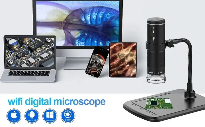 Цифровий USB мікроскоп провідний для Android PC з гнучкою підставкою 50X-1000X збільшення (476160-Prob) - зображення 3