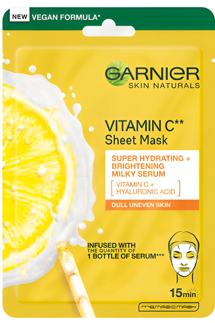 Тканинна маска для обличчя Garnier Skin Naturals Vitamin C Зволожуюча 28 г (3600542380492) - зображення 1