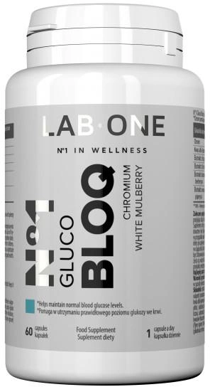 Suplement diety Lab One N°1 Gluco BLOQ wspierający prawidłowy poziom cukru we krwi 60 kapsułek (5906395863754) - obraz 1