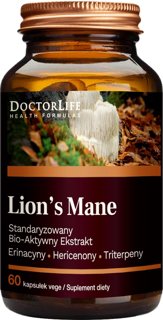 Харчова добавка Doctor Life Lion's Mane 60 капсул (5903317644590) - зображення 1