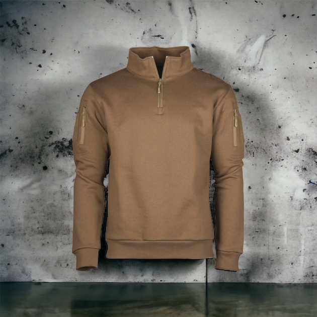 Толстовка мужская тактическая флисовая Tactical Sweat-Shirt M.Zipper Dark Coyote Sturm Mil-Tec Германия L 11472519 - изображение 1