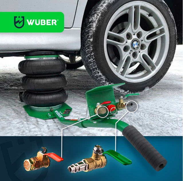 Домкрат пневматический подушка Wuber W22005 3,5 т зеленый - изображение 5
