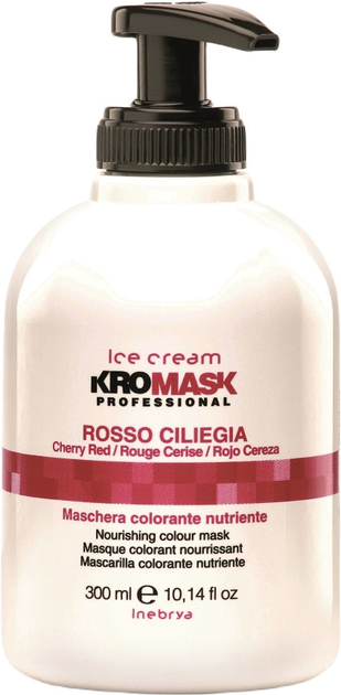 Maska tonująca do włosów Inebrya Ice Cream Kromask Professional Cherry Red 300 ml (8033219165422) - obraz 1